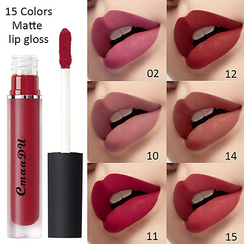 

CmaaDu Sexy 15 Colors Liquid Lipstick Matte Velvet Lip Gloss Lip Glaze Waterproof Lasting Lip Makeup Cosmetics