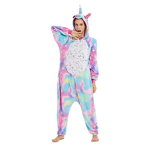 

Adults' Kigurumi Pajamas Unicorn Flying Horse Onesie Pajamas Flannelette YellowBlue Cosplay For Men and Women Animal Sleepwear Cartoon Festival / Holiday Costumes