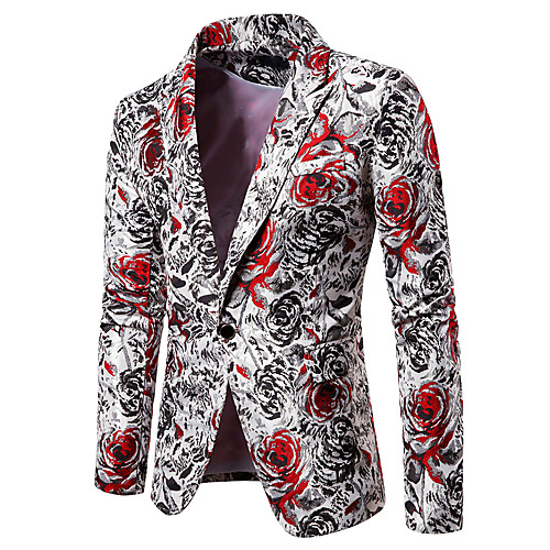 

Blue / Red Color Block Regular Fit Polyester Men's Suit - Notch lapel collar