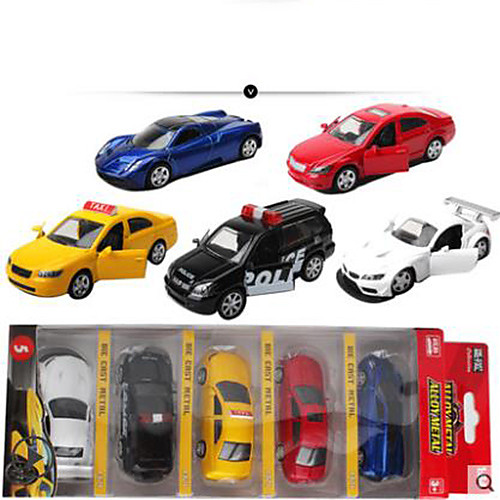 

ALLOY METAL 1:64 Toy Car Model Car Construction Truck Set Police car Pull Back Vehicles Metal Alloy Plastic Iron Mini Car Vehicles Toys for Party Favor or Kids Birthday Gift 5 pcs