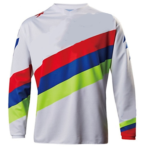 

Men's Long Sleeve Cycling Jersey Downhill Jersey Dirt Bike Jersey Winter Polyester White Geometic Bike Jersey Motorcyle Clothing Top Mountain Bike MTB Road Bike Cycling Thermal / Warm Windproof