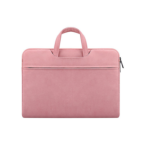 

Unisex PU Laptop Bag Zipper Solid Color Daily Office & Career Dark Grey Pink Light Grey