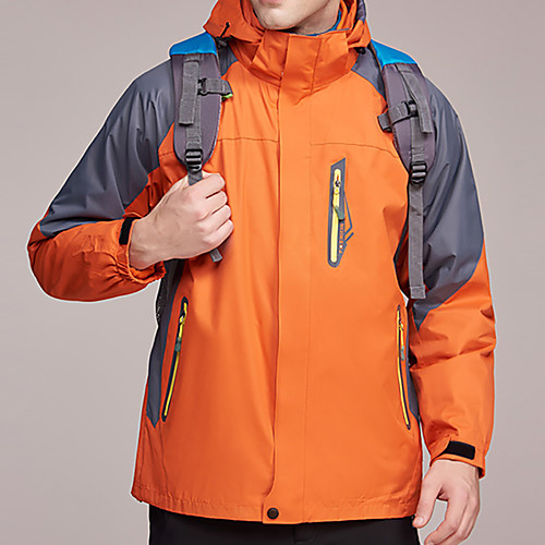 

Men's Hiking Jacket Hiking 3-in-1 Jackets Winter Outdoor Patchwork Waterproof Windproof Breathable Warm Jacket Top Hunting Fishing Camping / Hiking / Caving Red Blue Orange Green Dark Navy