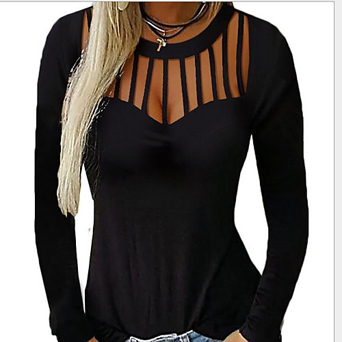 

Women's Solid Colored Loose T-shirt Daily Black / Blue / Purple / Red / Green / Gray