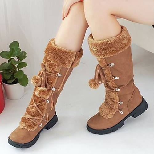 

Women's Boots Flat Heel Round Toe Mid Calf Boots Daily Suede Black Purple Brown / Mid-Calf Boots