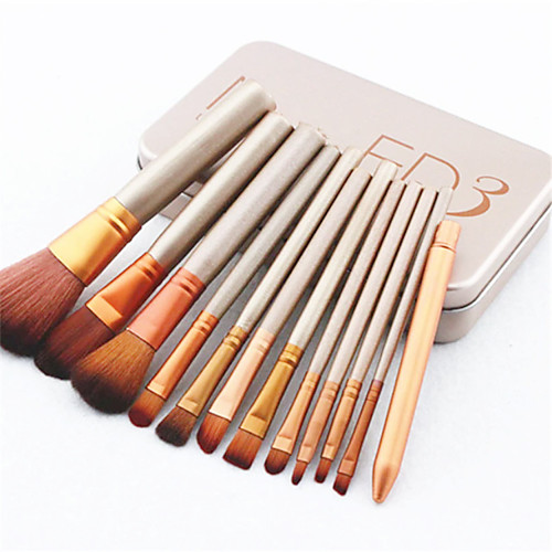 

Professional Makeup Brushes Makeup Brush Set 12pcs Portable Travel Full Coverage Synthetic Hair Wood Makeup Brushes for