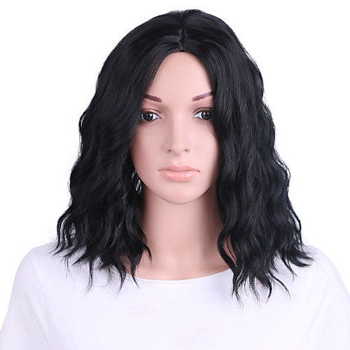 

Synthetic Wig Water Wave Bob Wig Short Black#1B Green Synthetic Hair 14 inch Women's Odor Free Cosplay Adjustable Black Green / Heat Resistant / Heat Resistant / Doll Wig