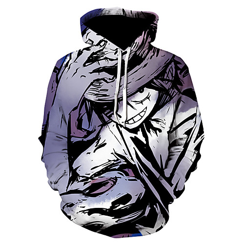 

Men's Hoodie 3D Character Hooded Casual Halloween Hoodies Sweatshirts Gray
