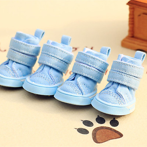

Dog Boots / Shoes Cowboy Sports Fashion Solid Colored Jeans For Pets Denim Pink