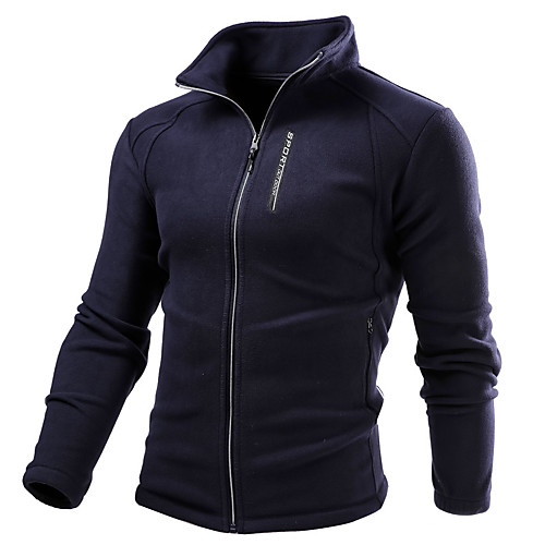 

Men's Hiking Fleece Jacket Winter Outdoor Solid Color Windproof Fleece Lining Warm Soft Winter Fleece Jacket Top Single Slider Traveling Winter Sports Dark Grey Red Dark Navy Dark Blue