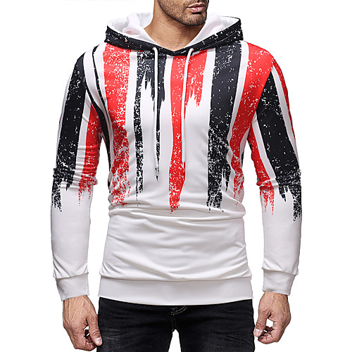 

Men's Pullover Hoodie Sweatshirt Graphic Daily Going out Other Prints Casual Hoodies Sweatshirts White