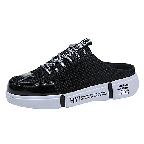 

Men's Comfort Shoes Mesh Spring / Fall Casual Clogs & Mules Black / Black and White / White
