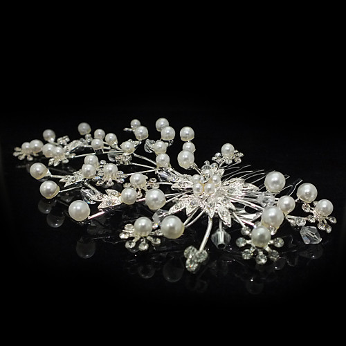 

Imitation Pearl / Rhinestone / Alloy Hair Combs with Rhinestone / Faux Pearl 1 Piece Wedding Headpiece