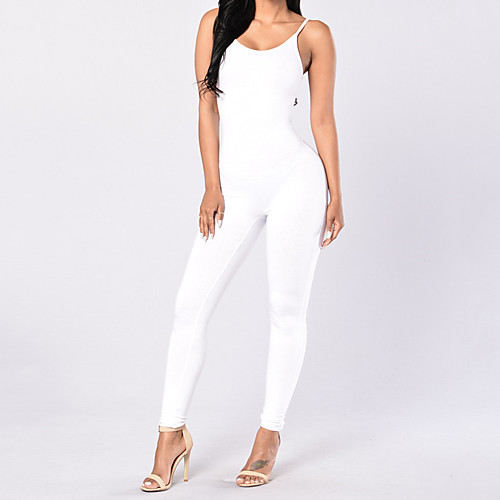 

Women's Workout Jumpsuit Solid Color Yoga Fitness Gym Workout Bodysuit Sleeveless Activewear Breathable Moisture Wicking Quick Dry Butt Lift High Elasticity Slim