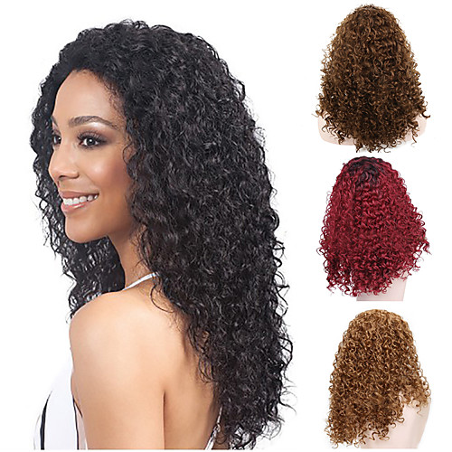 

Synthetic Wig Afro Curly Water Wave Rihanna Middle Part Wig Medium Length Natural Black #1B Golden Brown#12 Strawberry Blonde#27 Bleach Blonde#613 Dark Wine Synthetic Hair 18 inch Women's Heat