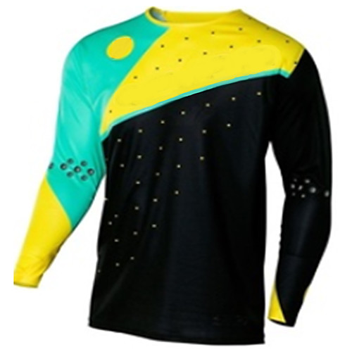 

Men's Long Sleeve Cycling Jersey Downhill Jersey Dirt Bike Jersey Winter Black Geometic Bike Jersey Motorcyle Clothing Top Mountain Bike MTB Road Bike Cycling Thermal / Warm Windproof Breathable