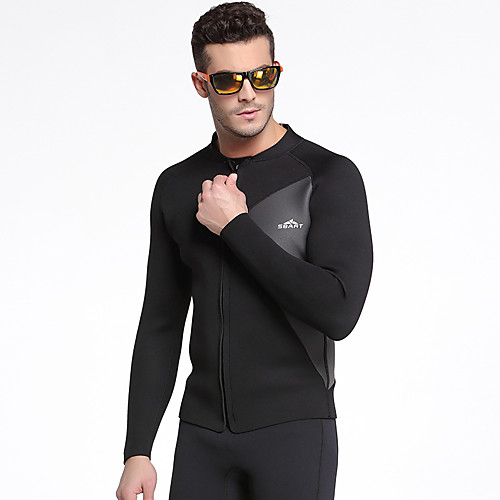 

SBART Men's Wetsuit Top 3mm Neoprene Top Thermal / Warm Breathable Quick Dry Long Sleeve Zip Up - Swimming Diving Water Sports Classic Spring Fall Winter / Anatomic Design / Stretchy