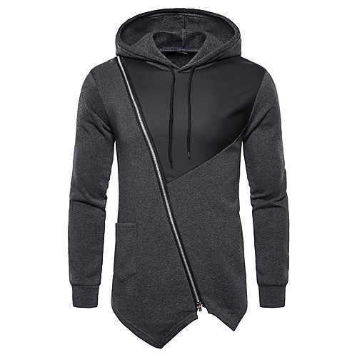 

Men's Hoodie Zip Up Hoodie Solid Colored Color Block Hooded Daily Weekend Basic Casual Hoodies Sweatshirts Black Red Gray