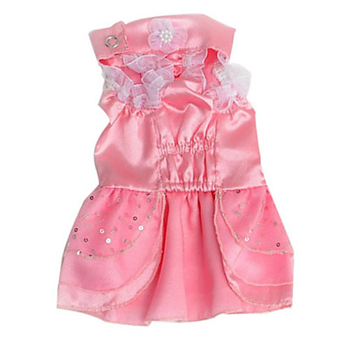 

Dog Dress Dog Clothes Pink Costume Terylene Sweet Style Wedding S