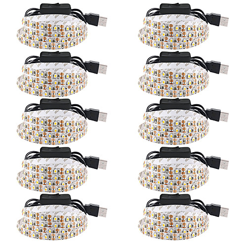 

0.5m LED Strip Lights Flexible Tiktok Lights 30 LEDs SMD3528 5mm Warm White / White / Red Creative / Party / Decorative 5 V 10pcs