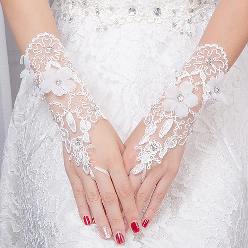

Lace Elbow Length Glove Scalloped Edge / Gloves With Trim