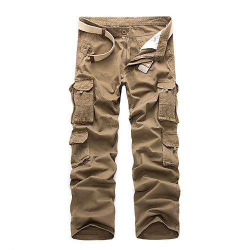 

Men's Hiking Pants Trousers Hiking Cargo Pants Solid Color Winter Outdoor Warm Soft Comfortable Wear Resistance Cotton Pants / Trousers Bottoms Black Army Green Grey Khaki Camping / Hiking / Caving