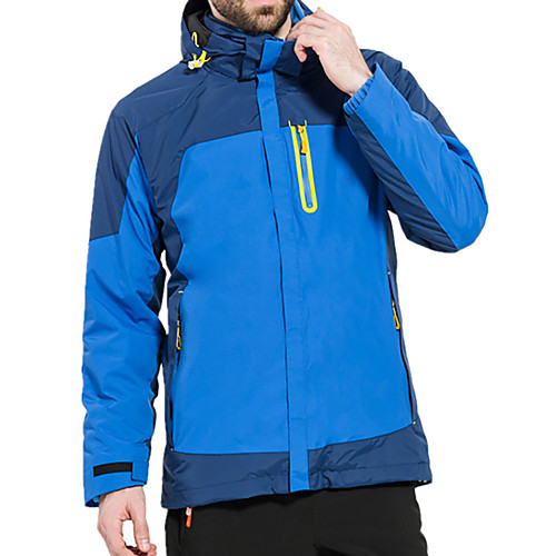 

Men's Hiking Jacket Winter Outdoor Patchwork Waterproof Windproof Breathable Warm Jacket Top Hunting Fishing Climbing Black Yellow Red Blue Orange / Camping / Hiking / Caving