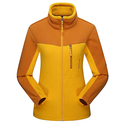 

Wolfcavalry Women's Hiking Jacket Hiking Fleece Jacket Winter Outdoor Patchwork Windproof Fleece Lining Breathable Warm Jacket Top Hunting Fishing Climbing Violet Yellow Red Fuchsia / Quick Dry