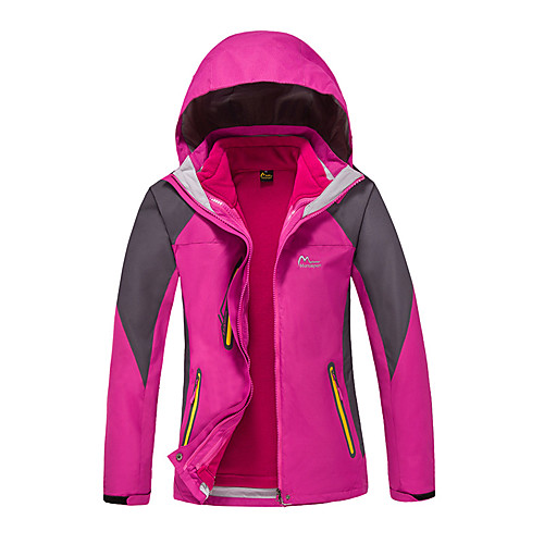 

Cikrilan Women's Hiking Jacket Winter Outdoor Patchwork Waterproof Windproof Warm Comfortable Top Camping / Hiking / Caving Traveling Winter Sports Purple Red Fuchsia Blue