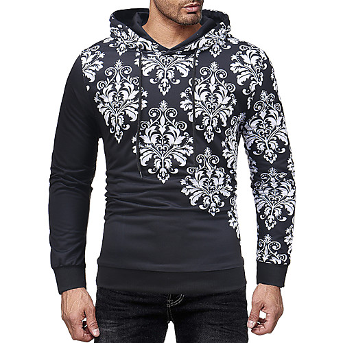 

Men's Hoodie Graphic Daily Basic Casual Hoodies Sweatshirts Black