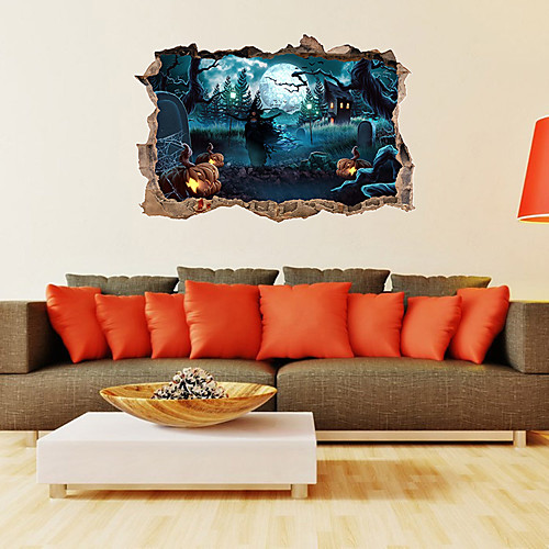 

Halloween Party Halloween Decor Horror Ghost Halloween3D Wall Stickers Decorative Wall Stickers, PVC Home Decoration Wall Decal Wall Decoration / Removable 6946cm