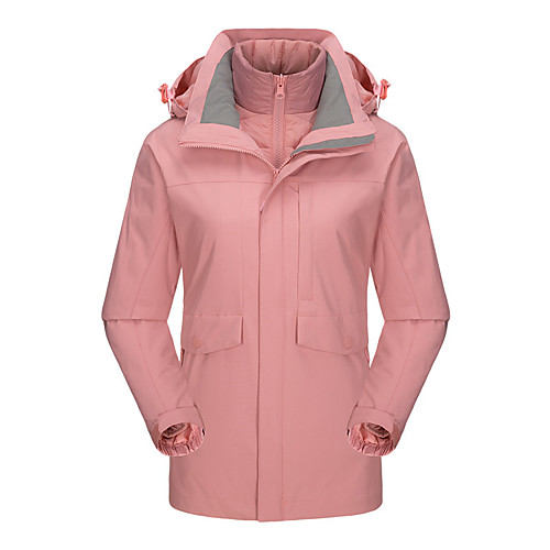 

Wolfcavalry Women's Hiking Jacket Winter Outdoor Solid Color Waterproof Windproof Breathable Warm Jacket Top Hunting Fishing Climbing Violet White Black Pink / Camping / Hiking / Caving