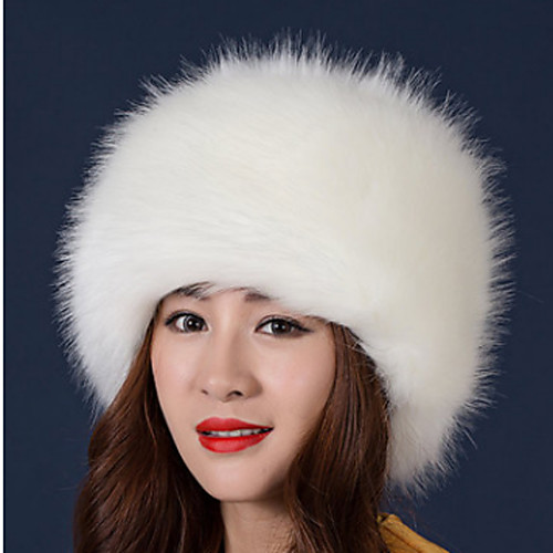 

Men's Women's Unisex Basic Fauxfur Trapper Hat-Color Block Solid Colored Winter Wine Light Brown Fuchsia