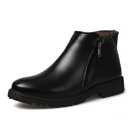 

Men's Fashion Boots Leather Fall & Winter British Boots Non-slipping Mid-Calf Boots Black / Brown