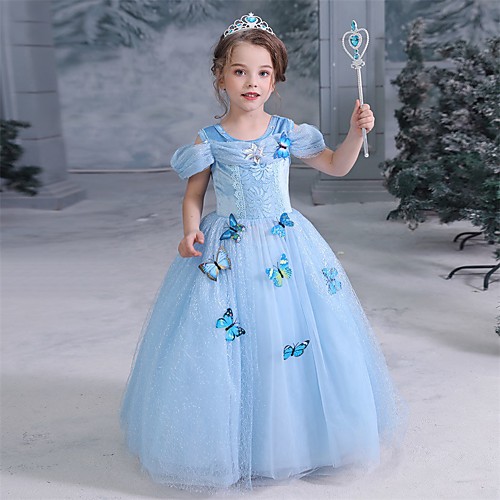 

Cinderella Fairytale Princess Dress Flower Girl Dress Girls' Movie Cosplay A-Line Slip Halloween Christmas Yellow / Pink / Blue Dress Halloween
