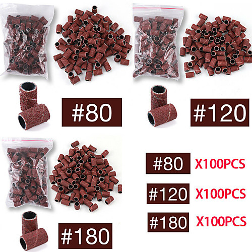 

100 Pcs Nail Art Sanding Bands Set For Nail Drill Machine Bits Manicure Pedicure