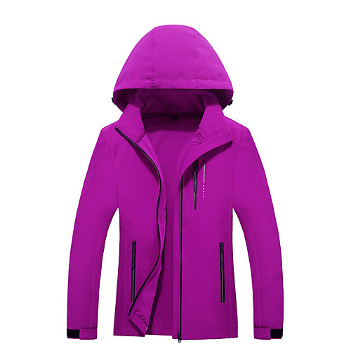 

Women's Hiking Jacket Winter Outdoor Solid Color Waterproof Windproof Warm Soft Jacket Top Climbing Camping / Hiking / Caving Traveling Violet Red Fuchsia