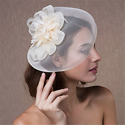 

Tulle Hair Accessory with Pearls / Flower 1 Piece Wedding Headpiece