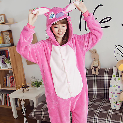 

Adults' Kigurumi Pajamas Cartoon Onesie Pajamas Flannelette Pink Cosplay For Men and Women Animal Sleepwear Cartoon Festival / Holiday Costumes