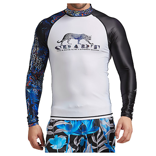 

SBART Men's Diving Rash Guard Top Breathable Quick Dry Long Sleeve Swimming Surfing Snorkeling Patchwork Autumn / Fall Spring Summer / Micro-elastic