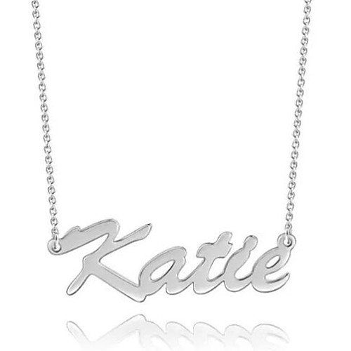 

Personalized Customized Necklace Name Necklace Gift Daily Holiday irregular 1pcs Silver / Laser Engraving