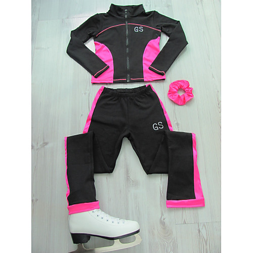 

Figure Skating Jacket with Pants Women's Girls' Ice Skating Jacket Pants / Trousers Black / Red Orange Blue Stretchy Training Competition Skating Wear Classic Figure Skating