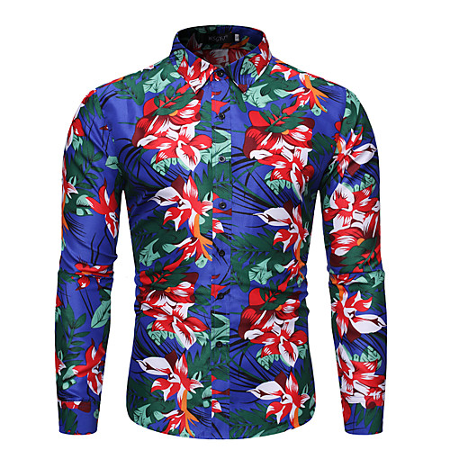 

Men's Shirt Graphic Long Sleeve Daily Tops Blue