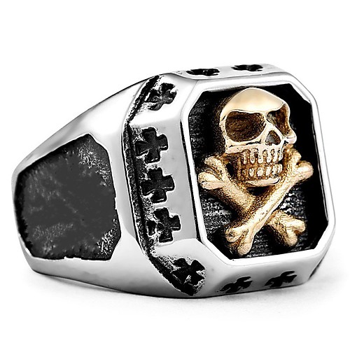 

Ring Vintage Style Silver Alloy Skull Vintage Punk Ethnic 1pc 8 9 10 11 / Men's