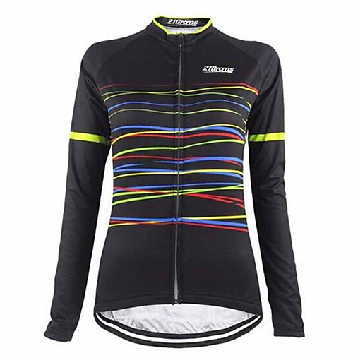 

21Grams Women's Long Sleeve Cycling Jersey Winter Spandex Black Bike Jersey Top Mountain Bike MTB Road Bike Cycling Thermal Warm Breathable Quick Dry Sports Clothing Apparel / Micro-elastic