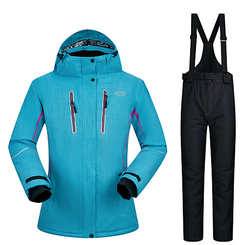 

MUTUSNOW Women's Ski Jacket with Pants Skiing Snowboarding Winter Sports Waterproof Windproof Warm Polyester Clothing Suit Ski Wear