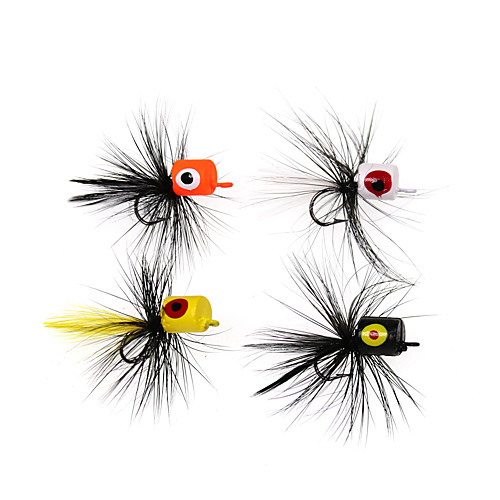 

4 pcs Fishing Lures Flies Floating Bass Trout Pike Sea Fishing Fly Fishing Freshwater Fishing