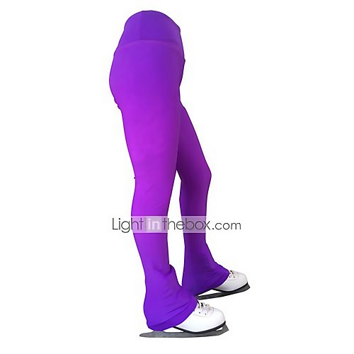 

21Grams Figure Skating Pants Women's Girls' Ice Skating Tights Bottoms Violet Spandex Stretch Yarn High Elasticity Training Skating Wear Solid Colored Classic Long Pant Ice Skating Figure Skating