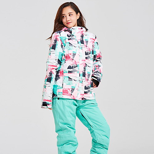 

Women's Ski Jacket with Pants Snowboarding Winter Sports Waterproof Windproof Warm Polyester / Cotton Clothing Suit Ski Wear