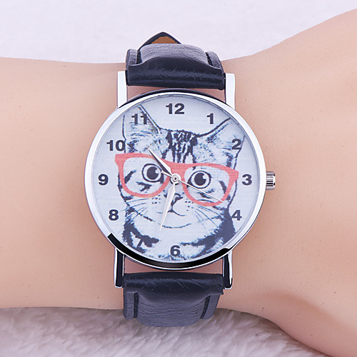 

Women's Quartz Watches Fashion Black Pink PU Leather Quartz Black Blushing Pink Casual Watch Adorable 1 pc Analog One Year Battery Life / Stainless Steel